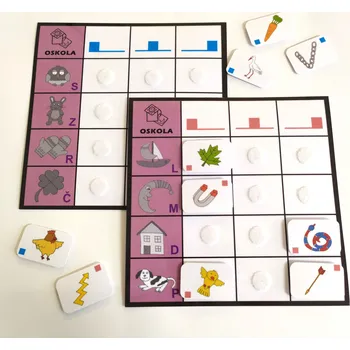 Předškolní výuka Logopedické tabulky - Pozice hlásky ve slově