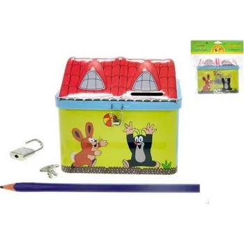 Pokladnička Pokladnička plechová domeček - Krtek