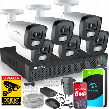 Bezpečnostní kamera FORCE Sada monitoringu 6x IP kamera 8MPx 4K Aplikace DISK 1TB