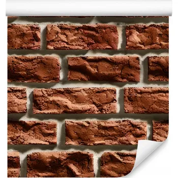 Fototapeta Tapeta Červená CIHLOVÁ Zeď Vzor 3D Imitace Cihly