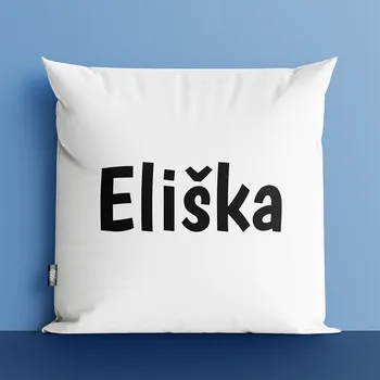 Dekorativní polštářek Polštář s vlastním jménem nebo textem bílý