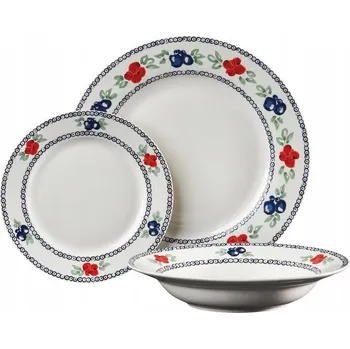 Talíř JÍDELNÍ SOUPRAVA pro 6 osob FOLKLOR talíře na jídlo oběd servis box