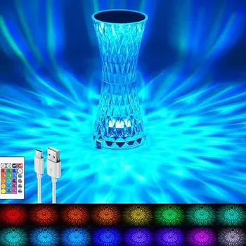 Stojací lampa Krystalová lampa RGB Noční dotyková lampa Osvětlení DÁLKOVÝ OVLADAČ