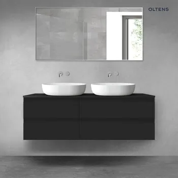 Koupelnový nábytek Oltens Vernal sada koupelnového nábytku 140 cm s horní deskou, matná černá 68257300