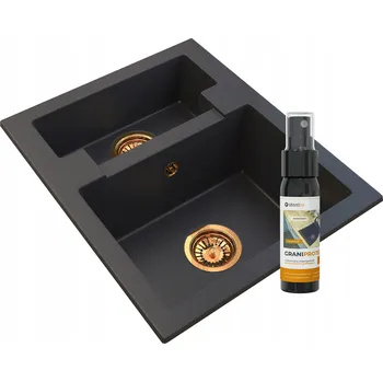 Granitový dřez Dřez jednokomorový s vaničkou Granitan JORG granit černý
