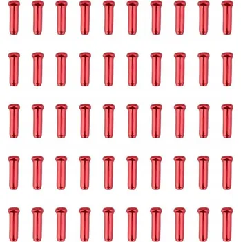 Lanko pro jízdní kolo Červené koncovky brzdového lanka 50 ks