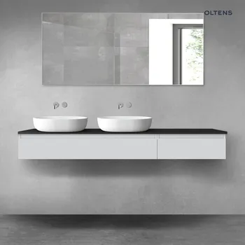 Koupelnový nábytek Oltens Vernal sada koupelnového nábytku 180 cm s horní deskou, matná šedá/matná černá 68619700