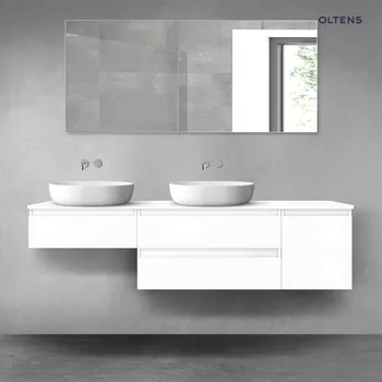 Koupelnový nábytek Oltens Vernal sada koupelnového nábytku 180 cm s horní deskou, lesklá bílá 68514000