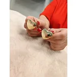 Zlaté náušnice maxi srdce Váha: 6,85 g, Ryzost: 14kt (585/1000)