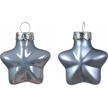 Vánoční dekorace Vánoční Baňky - hvězdy modré blankytné 12x