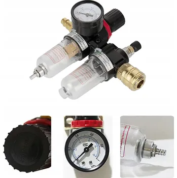 Příslušenství ke kompresoru REDUKČNÍ VENTIL S FILTREM VZDUCHU A ODLUČOVAČEM VODY 1/4'' MANOMETR + PŘÍSLUŠENSTVÍ