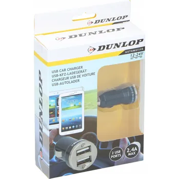 2x USB adaptér 12/24V automobilová DUNLOP