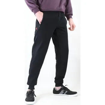 Pánské prodloužené tepláky černé s manžetou a zipem velikost: XXL, délka: "34"