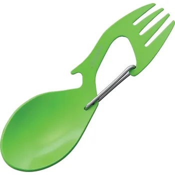 Kempingové nádobí Příbor RATION s otvírákem a karabinou ZELENÝ (Příbor RATION s otvírákem a karabinou ZELENÝ)