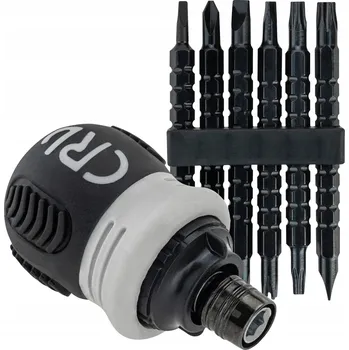 Vrták Ráčnový šroubovák multifunkční univerzální + 12 bitů