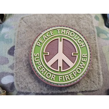 Nášivka PEACE THROUGH SUPERIOR FIREPOWER plast velcro MULTICAM (Nášivka PEACE THROUGH SUPERIOR FIREPOWER plast velcro MULTICAM)