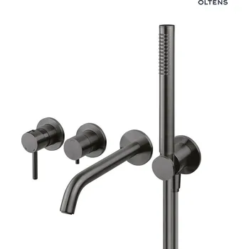 Vodovodní baterie Oltens Molle vanová baterie se sprchou, podomítková, se 4 otvory, grafit 34105400