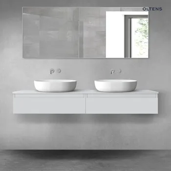 Koupelnový nábytek Oltens Vernal sada koupelnového nábytku 160 cm s horní deskou, matná šedá 68373700