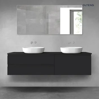 Koupelnový nábytek Oltens Vernal sada koupelnového nábytku 180 cm s horní deskou, matná černá 68557300