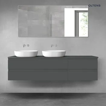 Koupelnový nábytek Oltens Vernal sada koupelnového nábytku 180 cm s horní deskou, matná grafitová 68588400