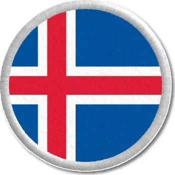 Vlajka Pelisport Islandská vlajka tištěná nášivka ø 4,5 cm