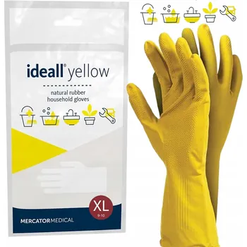 Pracovní rukavice Rukavice Mercator Medical GUMOVÉ RUKAVICE PRO DOMÁCNOST ŽLUTÉ IDEALL YELLOW XL velikost 10 - XL 1 pár
