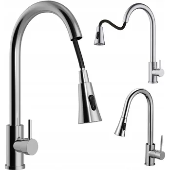 Vodovodní baterie Kuchyňská stojánková baterie TrendHousePL Premium stříbrná