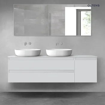 Koupelnový nábytek Oltens Vernal sada koupelnového nábytku 160 cm s horní deskou, matná šedá 68479700