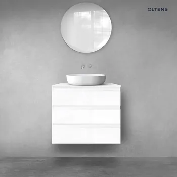 Koupelnový nábytek Oltens Vernal sada koupelnového nábytku 80 cm s horní deskou, lesklá bílá 68457000