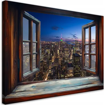 Obraz Obraz na plátně, Pohled z Okna Město Noc Architektura 100x70