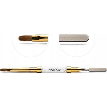 Kosmetický štětec NaiLac Štětec na gel #6 Oválný se špachtlí