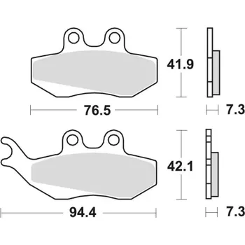 Brzdová destička brzdové destičky, BRAKING (polokovová směs SM1) 2 ks v balení M501-142