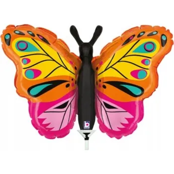 Balónek Fóliový balónek MOTÝL barevný jarní 35 cm
