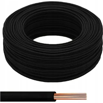 elektrický kabel Elektrický vodič LgY jednožilový ohebný 10 mm2 černý 1 m