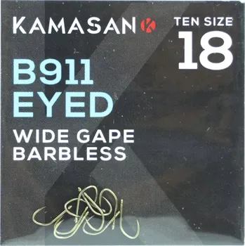 Rybářský háček Háčky Kamasan háčky KAMASAN B911 Bez protihrotu s očky 10 ks