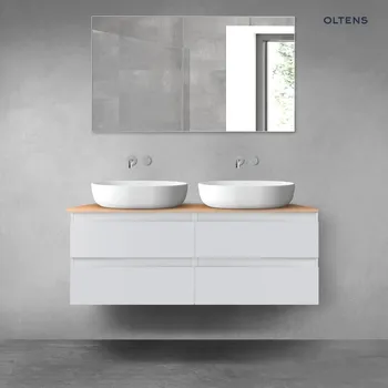 Koupelnový nábytek Oltens Vernal sada koupelnového nábytku 120 cm s horní deskou, matná šedá/dub 68215700