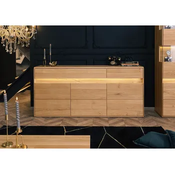 Televizní stolek CARDIFF Příborník divoký dub včetně LED, 183,5x43,5x86 přírodní olejovaný