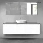 Oltens Vernal sada koupelnového nábytku 160 cm s horní deskou, lesklá bílá/matná černá 68421000