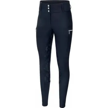 Jezdecké kalhoty Dámské jezdecké rajtky EQUESTRIAN QUEEN 24SS s celokoženým sedem, tmavě modré, velikost 34