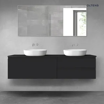 Koupelnový nábytek Oltens Vernal sada koupelnového nábytku 180 cm s horní deskou, matná černá 68553300