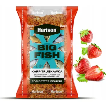 Návnadová surovina HARISON návnada BIG FISH JAHODA 9kg kapr amuř hrubá frakce pelety
