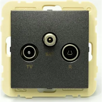 Elektrická zásuvka Anténní zásuvka nástěnná Efapel šedá