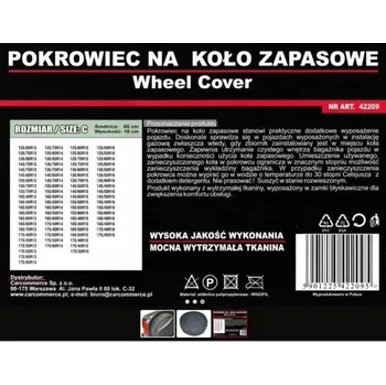 Kryt na rezervní kolo velikost C Car Commerce - accesories