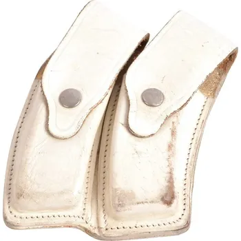 Airsoft Pouzdro na 2 pistolové zásobníky kožené BÍLÉ použité (Pouzdro na 2 pistolové zásobníky kožené BÍLÉ použité)