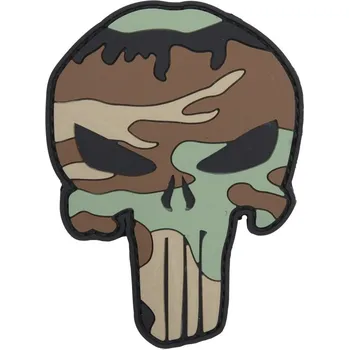 Nášivka Nášivka PUNISHER velcro 3D plastová WOODLAND (Nášivka PUNISHER velcro 3D plastová WOODLAND)