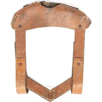 Pouzdro na nůž Pouzdro kožené na rýček AČR/ČSLA šité použité (Pouzdro kožené na rýček AČR/ČSLA šité použité)