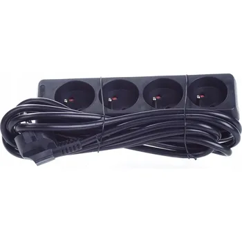 Napájecí kabel Prodlužovací Kabel do bytu 4 zásuvky 3m černý s uzemněním