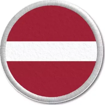 Vlajka Pelisport Lotyšská vlajka tištěná nášivka ø 4,5 cm