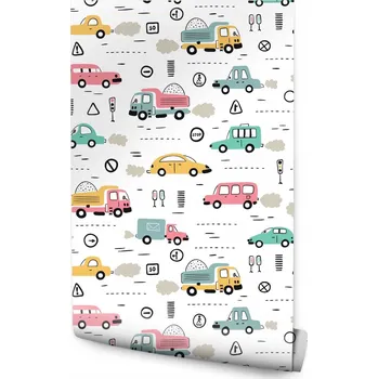 Fototapeta Tapeta pro děti - Barevná auta /1108853660