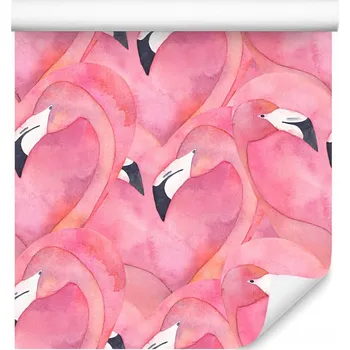 Fototapeta Tapeta v roli RŮŽOVÁ Akvarelová Plameňáci Dekorace